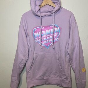 Purple Graphic Oversized Hoodie with Long Sleeves
